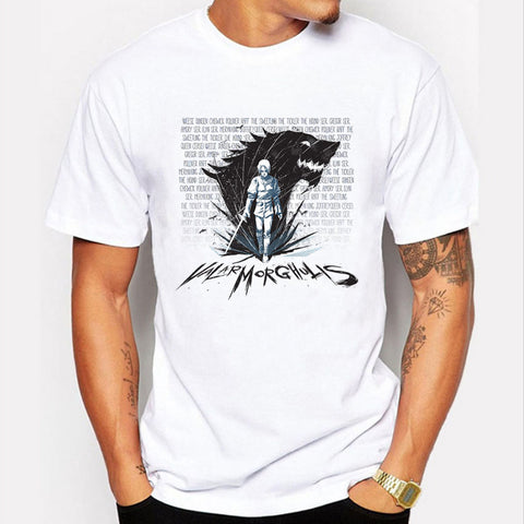2017 New Game of Thrones T Shirts Creative Swordsman and Wolf Print Tee Shirt For Male Summer Trend Short Sleeve Tshirt Men Tops - Wolfmall