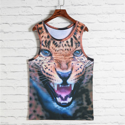 2018 Fashion 3d Animal Print Vest Men Gorilla Monkey Tiger Cat Dog Wolf Hamster Leopard Funny Tank Tops Male Sleeveless T-shirts - Wolfmall