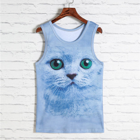 2018 Fashion 3d Animal Print Vest Men Gorilla Monkey Tiger Cat Dog Wolf Hamster Leopard Funny Tank Tops Male Sleeveless T-shirts - Wolfmall