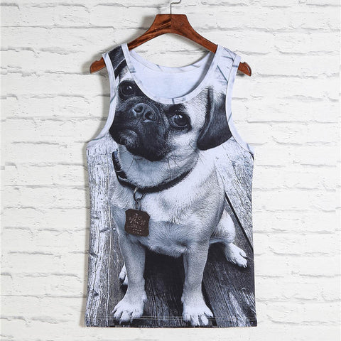 2018 Fashion 3d Animal Print Vest Men Gorilla Monkey Tiger Cat Dog Wolf Hamster Leopard Funny Tank Tops Male Sleeveless T-shirts - Wolfmall