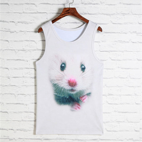 2018 Fashion 3d Animal Print Vest Men Gorilla Monkey Tiger Cat Dog Wolf Hamster Leopard Funny Tank Tops Male Sleeveless T-shirts - Wolfmall