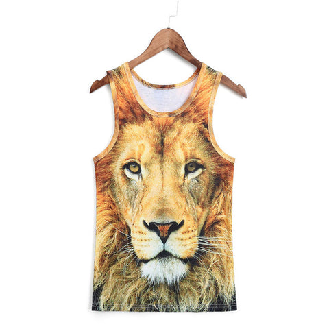 2018 Fashion 3d Animal Print Vest Men Gorilla Monkey Tiger Cat Dog Wolf Hamster Leopard Funny Tank Tops Male Sleeveless T-shirts - Wolfmall