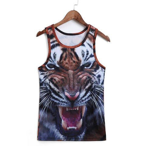 2018 Fashion 3d Animal Print Vest Men Gorilla Monkey Tiger Cat Dog Wolf Hamster Leopard Funny Tank Tops Male Sleeveless T-shirts - Wolfmall