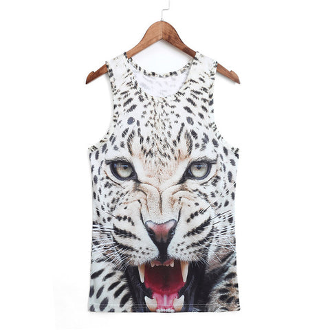 2018 Fashion 3d Animal Print Vest Men Gorilla Monkey Tiger Cat Dog Wolf Hamster Leopard Funny Tank Tops Male Sleeveless T-shirts - Wolfmall