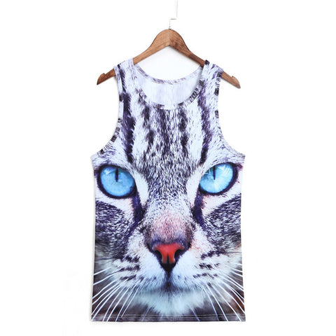 2018 Fashion 3d Animal Print Vest Men Gorilla Monkey Tiger Cat Dog Wolf Hamster Leopard Funny Tank Tops Male Sleeveless T-shirts - Wolfmall