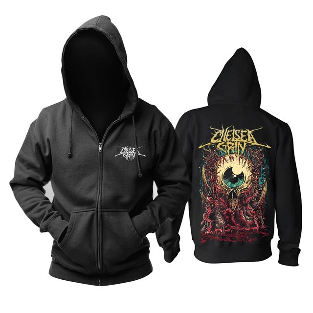11 designs Zipper Sweatshirt Chelsea Grin Rock Cotton wolf hoodies shell jacket brand punk death heavy metal sudadera fleece - Wolfmall