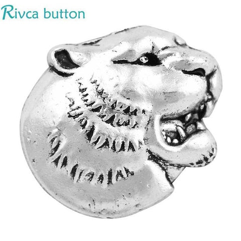 Rivca Snap Button Jewelry Newest DIY 18mm lion tiger leopard wolf Snap Button Fit Charm leather alloy fashion Bracelet jewelery - Wolfmall