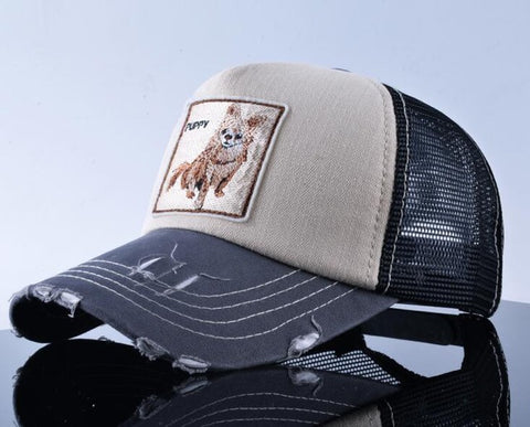 Fashion Unisex Patch Bones Wolf Embroidery Hip Hop Hats Breathable Mesh Baseball Caps Men Women Casquette Summer Trucker Gorras - Wolfmall
