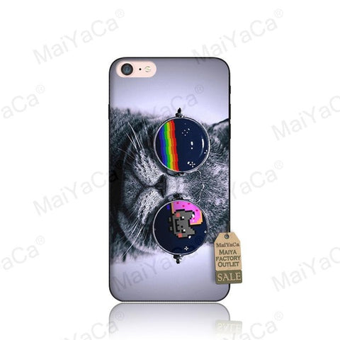 MaiYaCa Dog And Cat With Glasses Wolf Coque Shell Phone Case for Apple iPhone 8 7 6 6S Plus X 5 5S SE Cover - Wolfmall