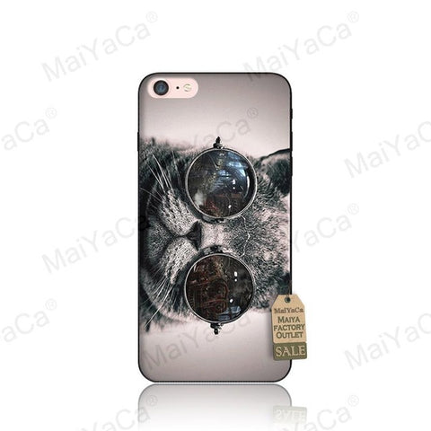 MaiYaCa Dog And Cat With Glasses Wolf Coque Shell Phone Case for Apple iPhone 8 7 6 6S Plus X 5 5S SE Cover - Wolfmall