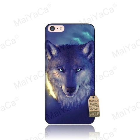 MaiYaCa Dog And Cat With Glasses Wolf Coque Shell Phone Case for Apple iPhone 8 7 6 6S Plus X 5 5S SE Cover - Wolfmall