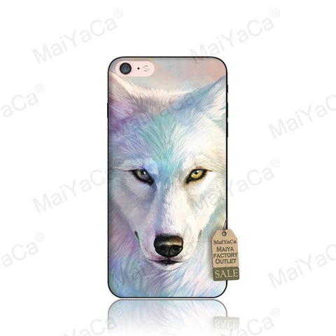 MaiYaCa Dog And Cat With Glasses Wolf Coque Shell Phone Case for Apple iPhone 8 7 6 6S Plus X 5 5S SE Cover - Wolfmall