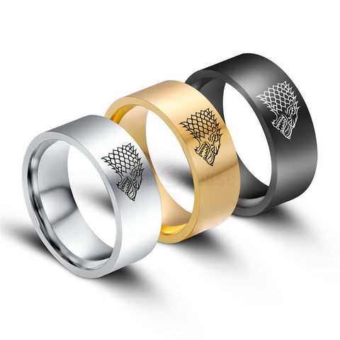 New Titanium Steel Rings for Men Big Size Male Rings Wolf Anime Jewelry Accessory Gifts for Man Bauge Hombre Pesonaltiy Bijoux - Wolfmall