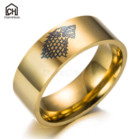 New Titanium Steel Rings for Men Big Size Male Rings Wolf Anime Jewelry Accessory Gifts for Man Bauge Hombre Pesonaltiy Bijoux - Wolfmall