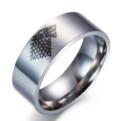 New Titanium Steel Rings for Men Big Size Male Rings Wolf Anime Jewelry Accessory Gifts for Man Bauge Hombre Pesonaltiy Bijoux - Wolfmall