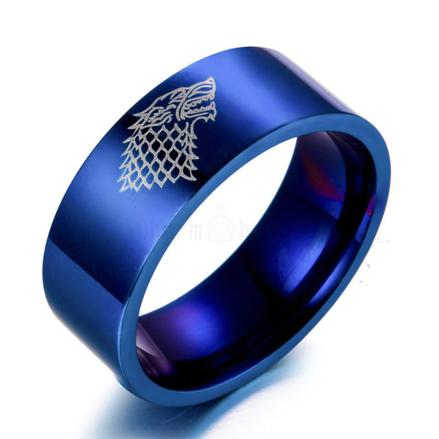 New Titanium Steel Rings for Men Big Size Male Rings Wolf Anime Jewelry Accessory Gifts for Man Bauge Hombre Pesonaltiy Bijoux - Wolfmall