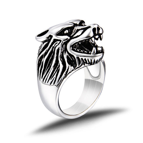 2017 new US 7 to 14 size Steel soldier Drop Ship Fashion Jewelry Super Cool Wolf Rings Stainless Steel Punk Biker Man Ring - Wolfmall