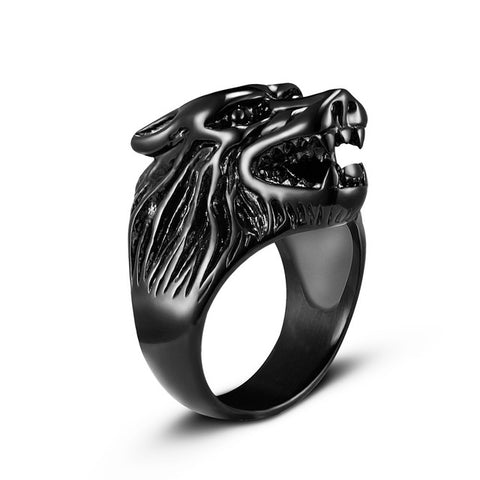 2017 new US 7 to 14 size Steel soldier Drop Ship Fashion Jewelry Super Cool Wolf Rings Stainless Steel Punk Biker Man Ring - Wolfmall