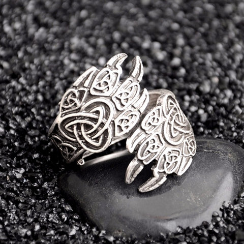 Vintage Men Ring Punk Gothic carved Wolf Paw Adjustable Rings anel masculino bijoux bague for women fashion jewelry accessories - Wolfmall