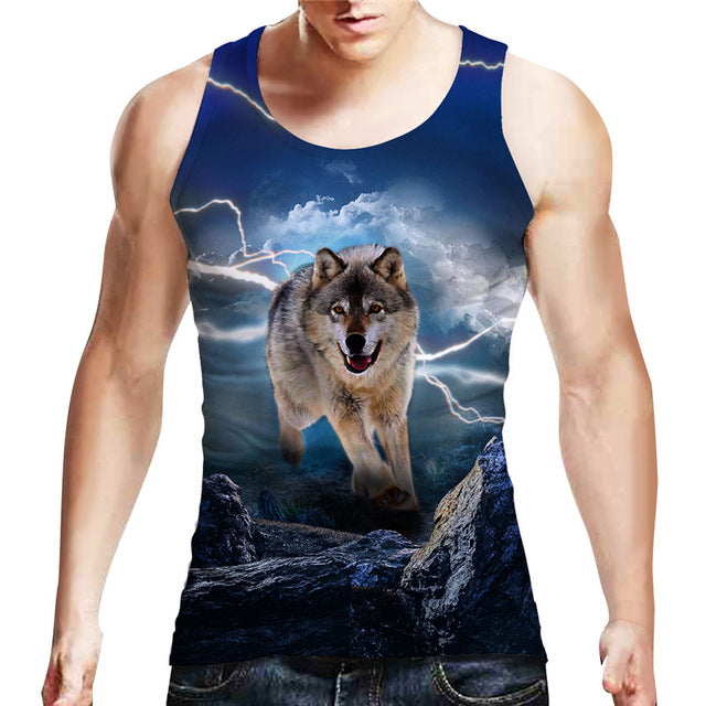Wolf Design Bodybuilding Fitness Men Tank Top Golds Brand Clothing Workout Vest Gasp Stringer Sportswear Undershirt Dropship - Wolfmall