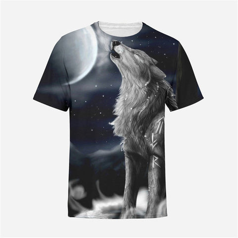 2018 Wolf 3d Printed Men's T Shirt Men Short Sleeve T-shirt Summer fashion shirts Clothes male Compression shirt Stretch tops - Wolfmall