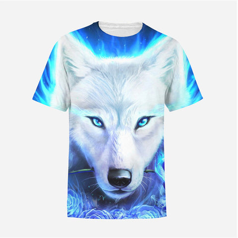 2018 Wolf 3d Printed Men's T Shirt Men Short Sleeve T-shirt Summer fashion shirts Clothes male Compression shirt Stretch tops - Wolfmall
