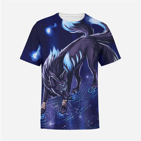 2018 Wolf 3d Printed Men's T Shirt Men Short Sleeve T-shirt Summer fashion shirts Clothes male Compression shirt Stretch tops - Wolfmall