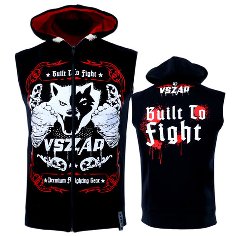VSZAP MMA Sleeveless Vest Hoodies Wolf Head Boxer Keep Warm Breathable Sweatshirts Men Sporting Jackets Hip Hop Plus Size S-3XL - Wolfmall