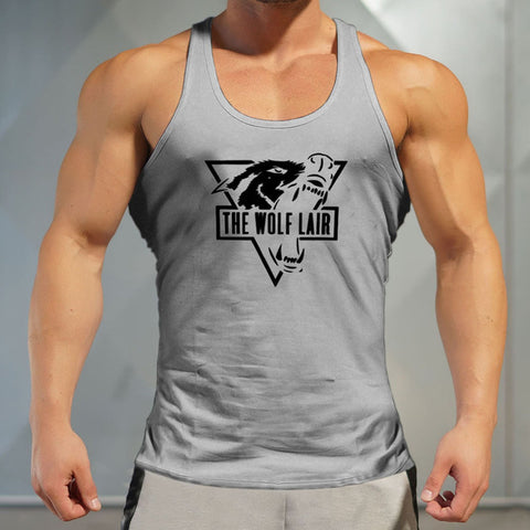 Muscle Fitness Men's Sleeveless Vests 2017 Bodybuilding New The Wolf Lair Solid Color Cotton Breathable Singlets Gyms Tank Tops - Wolfmall