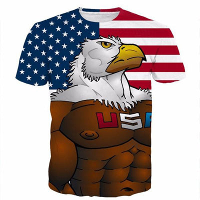 ONSEME Unisex-Adult Hipster 3D T Shirt Tees Funny Eagle/Lions/Skull/Boss Dog/Wolf/King Queen Prints TShirts Hip Hop Tops - Wolfmall