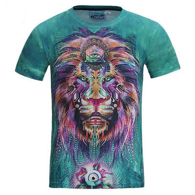 ONSEME Unisex-Adult Hipster 3D T Shirt Tees Funny Eagle/Lions/Skull/Boss Dog/Wolf/King Queen Prints TShirts Hip Hop Tops - Wolfmall