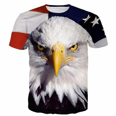 ONSEME Unisex-Adult Hipster 3D T Shirt Tees Funny Eagle/Lions/Skull/Boss Dog/Wolf/King Queen Prints TShirts Hip Hop Tops - Wolfmall