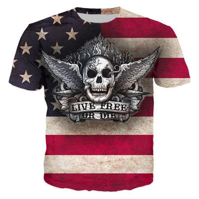 ONSEME Unisex-Adult Hipster 3D T Shirt Tees Funny Eagle/Lions/Skull/Boss Dog/Wolf/King Queen Prints TShirts Hip Hop Tops - Wolfmall