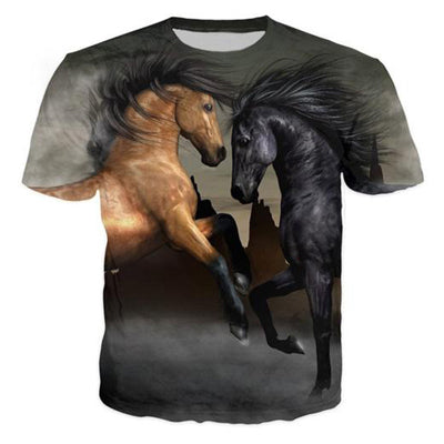 ONSEME Unisex-Adult Hipster 3D T Shirt Tees Funny Eagle/Lions/Skull/Boss Dog/Wolf/King Queen Prints TShirts Hip Hop Tops - Wolfmall