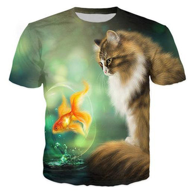 ONSEME Unisex-Adult Hipster 3D T Shirt Tees Funny Eagle/Lions/Skull/Boss Dog/Wolf/King Queen Prints TShirts Hip Hop Tops - Wolfmall