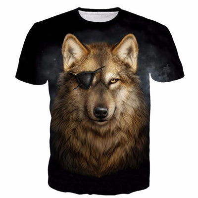 ONSEME Unisex-Adult Hipster 3D T Shirt Tees Funny Eagle/Lions/Skull/Boss Dog/Wolf/King Queen Prints TShirts Hip Hop Tops - Wolfmall