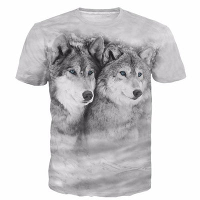 ONSEME Unisex-Adult Hipster 3D T Shirt Tees Funny Eagle/Lions/Skull/Boss Dog/Wolf/King Queen Prints TShirts Hip Hop Tops - Wolfmall