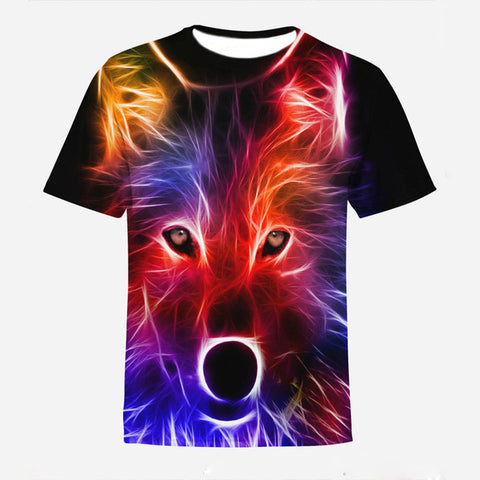 2018 Wolf 3d Printed Men's T Shirt Men Short Sleeve T-shirt Summer fashion shirts Clothes male Compression shirt Stretch tops - Wolfmall