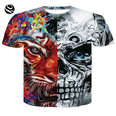 2018 Cool T-shirt Men/Women 3d Tshirt Print Print  Wolf Howling To The Moon Short Sleeve Summer Tops Tees T shirt Fashion - Wolfmall