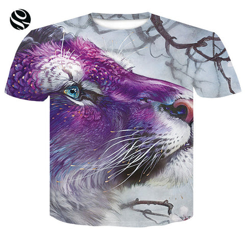 2018 Cool T-shirt Men/Women 3d Tshirt Print Print  Wolf Howling To The Moon Short Sleeve Summer Tops Tees T shirt Fashion - Wolfmall