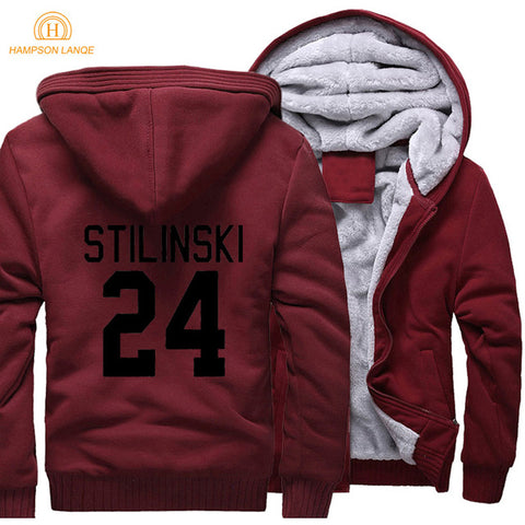 TV Show Teen Wolf Stilinski 24 thicken men sweatshirt 2018 spring winter warm fleece hoodies men brand-clothing men hoody jacket - Wolfmall