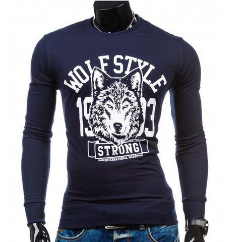 Foreign trade hot men 's round neck wolf head pattern printing design leisure jacket jacket men - Wolfmall
