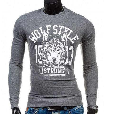 Foreign trade hot men 's round neck wolf head pattern printing design leisure jacket jacket men - Wolfmall