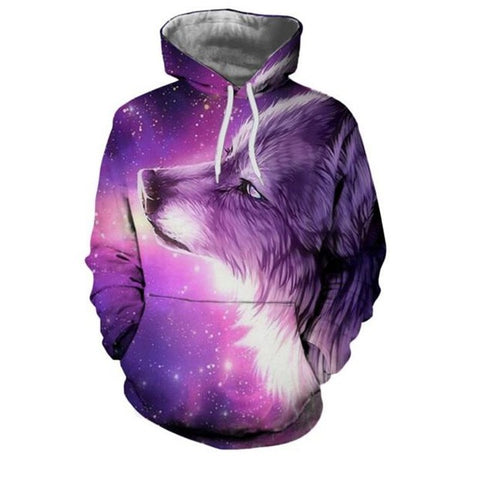 Hot Sale Brand Wolf Printed Hoodies Men 3D Sweatshirt Quality Plus size Pullover Novelty 3XL Streetwear Male Hooded Jacket - Wolfmall