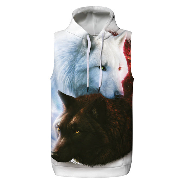 New Wolf Printed Hoodies Men 3d Hoodies Brand Sweatshirts Boy Jackets  Pullover Fashion Tracksuits Animal Streetwear vest Coat - Wolfmall