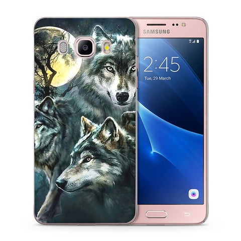 For Samsung Galaxy A3 A5 2016 2015 2017 prime J1 J2 J3 J5 J7 G530H S8/plus Note 8 TPU Silicon Colorful Wolf Cool Cover Case C104 - Wolfmall