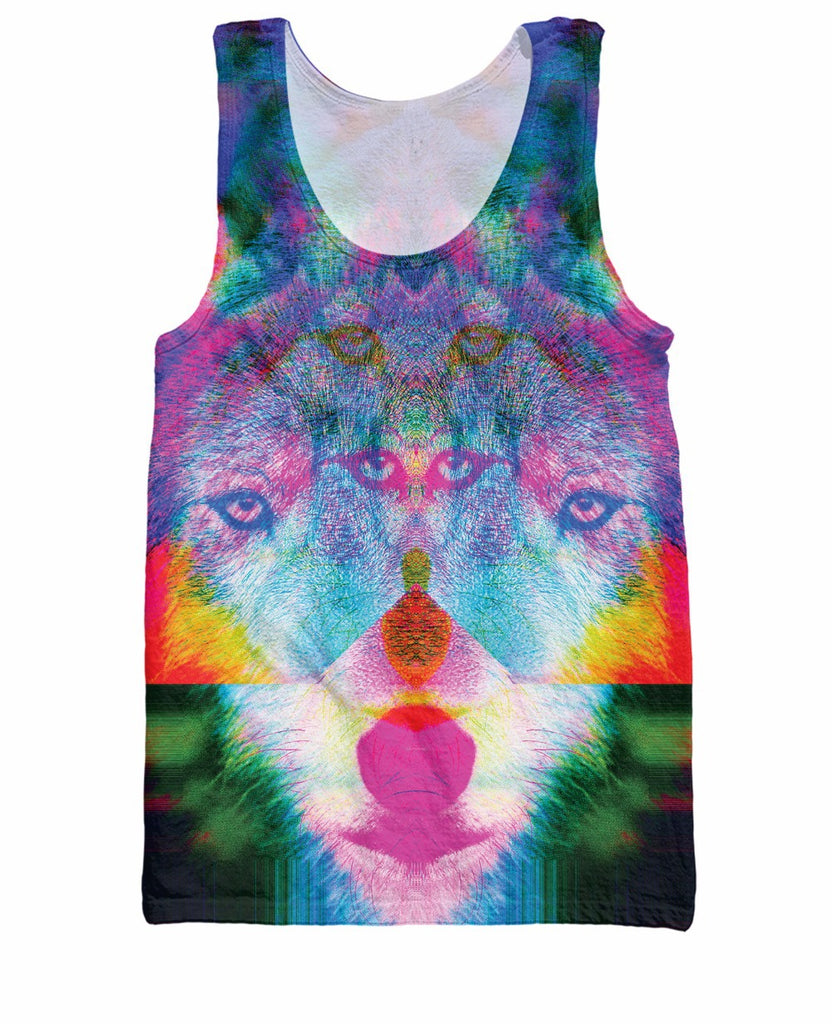 RuiYi Wonder Wolf Tank Top beautiful wolf in psychedelic colorful look Casual tee bodybuilding Tanks Vest Jersey Colete For Wome - Wolfmall