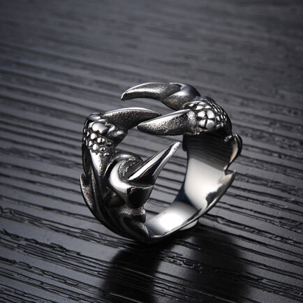 New Fashion Titanium Steel Punk Rock Style Long Sharp Wolf Eagle Claw Cool Ring For Men Biker Hip Hop Finger Rings free shipping - Wolfmall