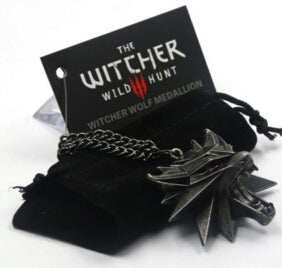 Top quality 3D The Witcher 3 Wild Hunt Medallion Necklace Pendant Wizard Witcher Wild Hunt Wolf Head Model Figure Game Bag Card - Wolfmall