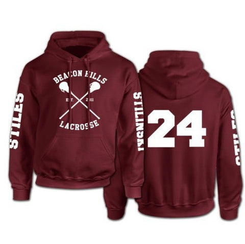 TEEN WOLF HOODIES MEN'S BEACON HILLS LACROSSE STILES STILINSKI HOODY BOY ADULTS FLEECE SWEATSHIRT MAROON S-XXXL - Wolfmall